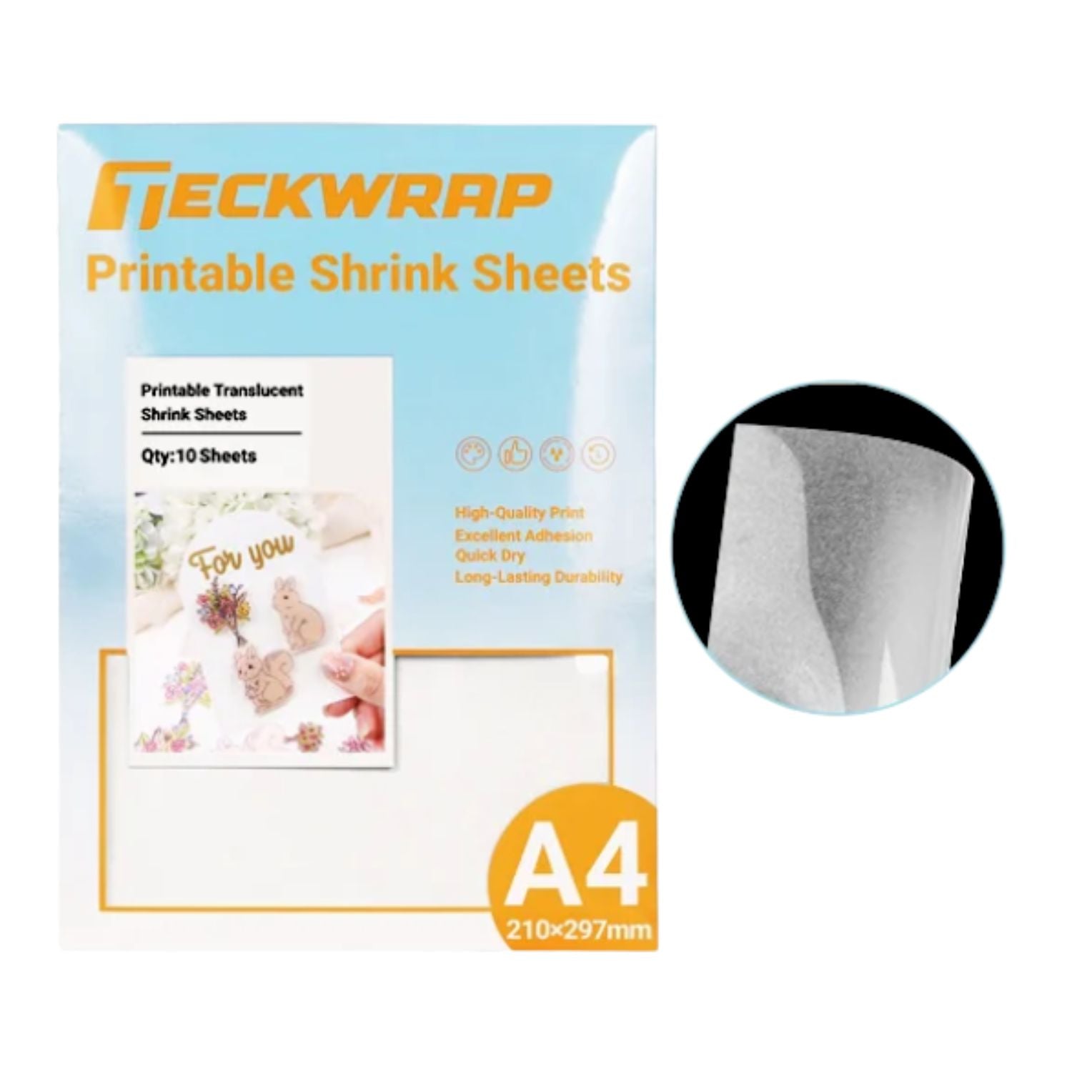 Shrink Sheets Translucent / 10 Hojas Termoencogibles Translucidas para Hacer Charms Viniles Teckwrap