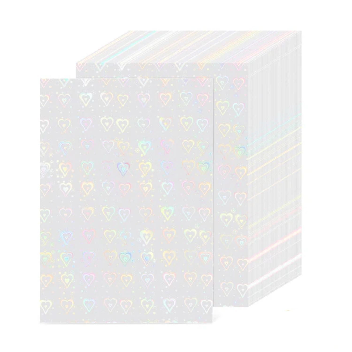 Laminate Sheets Heart Holographic / 10 Hojas Laminado Autoadhesivo Corazones Holo Acetato y Especializados Teckwrap