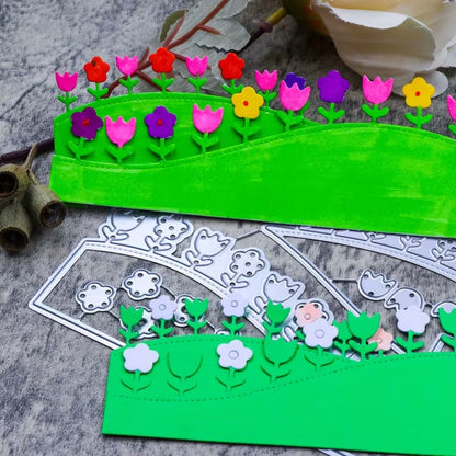 Suajes de Bordes de Pasto con Flores Dados de Corte / Suajes / Troqueles Hobbees