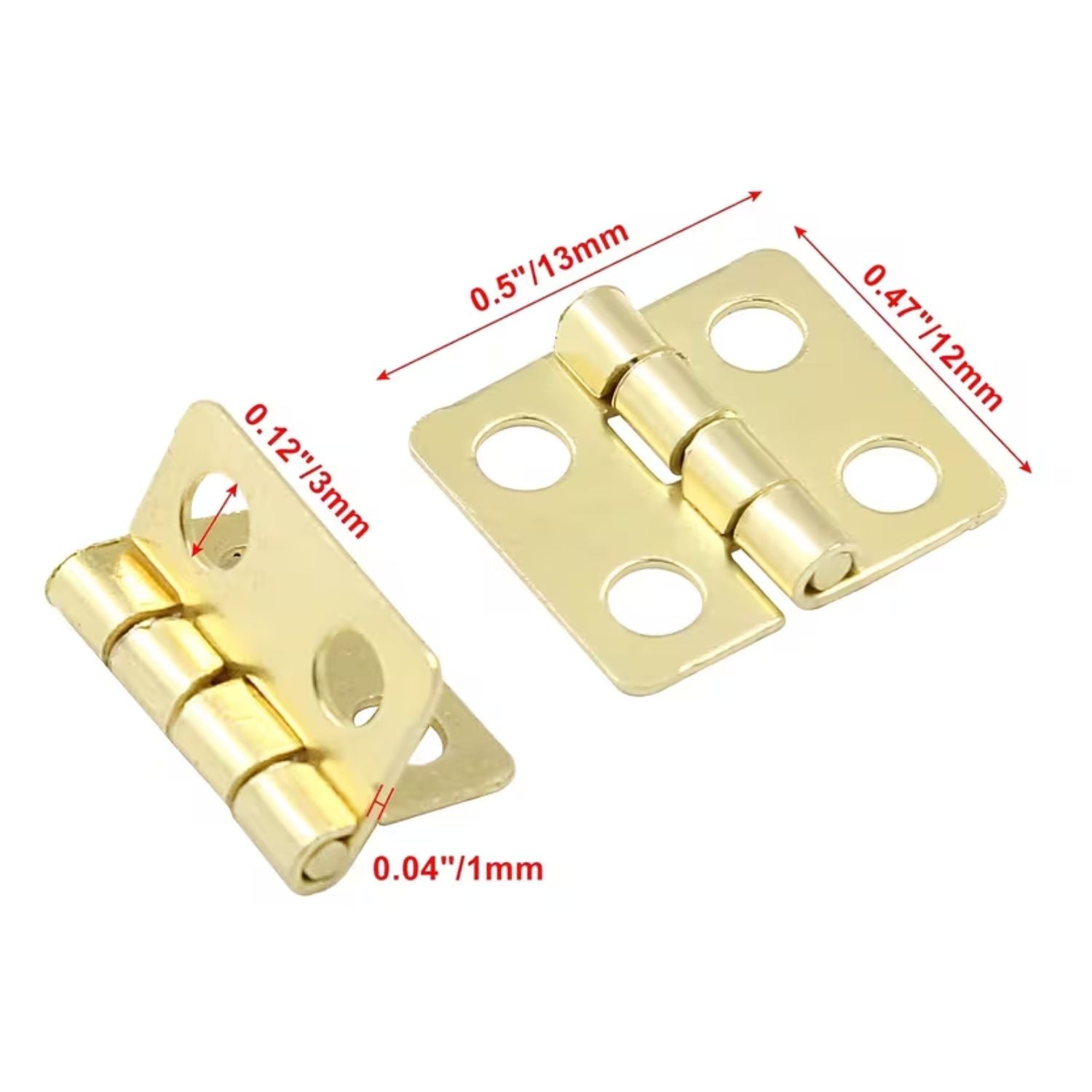 10 Bisagras Metálicas Doradas 13mm Accesorios Hobbees