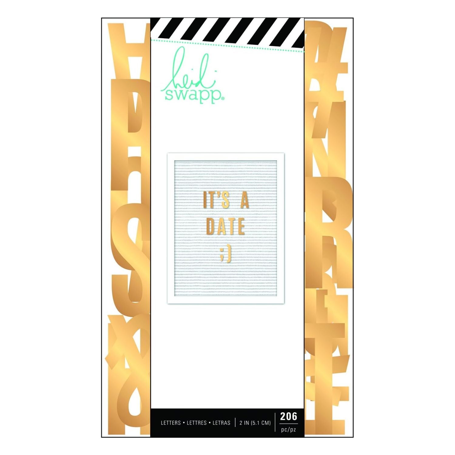 Letterboard 2in Sans Serif Gold / Letras Doradas Para Tablero Tableros Heidi Swapp