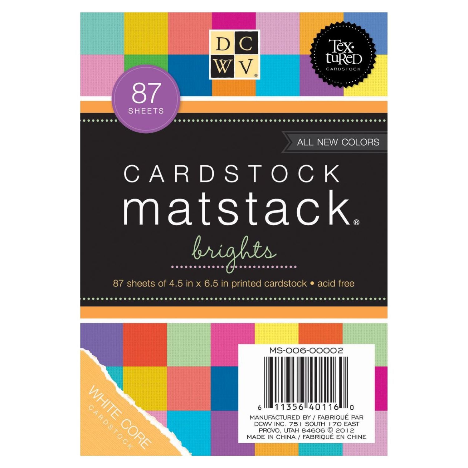 Bright Cardstock 4.5 x 6.5" / Block de Cartulina Colores Brillantes Papel DCWV