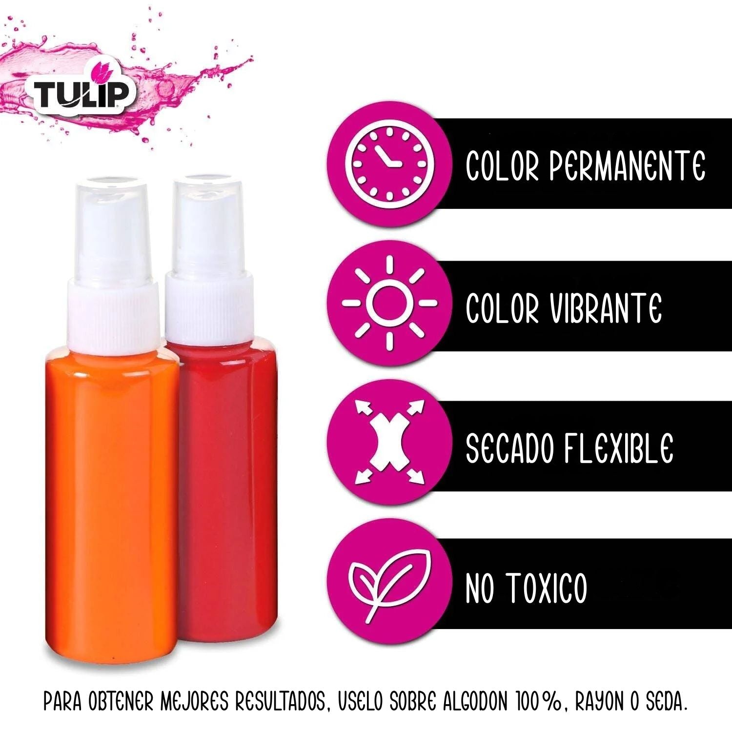 Spray Paint Party Pack / Pintura Para Tela En Spray Fiesta Arcoiris Pintura para Tela Tulip