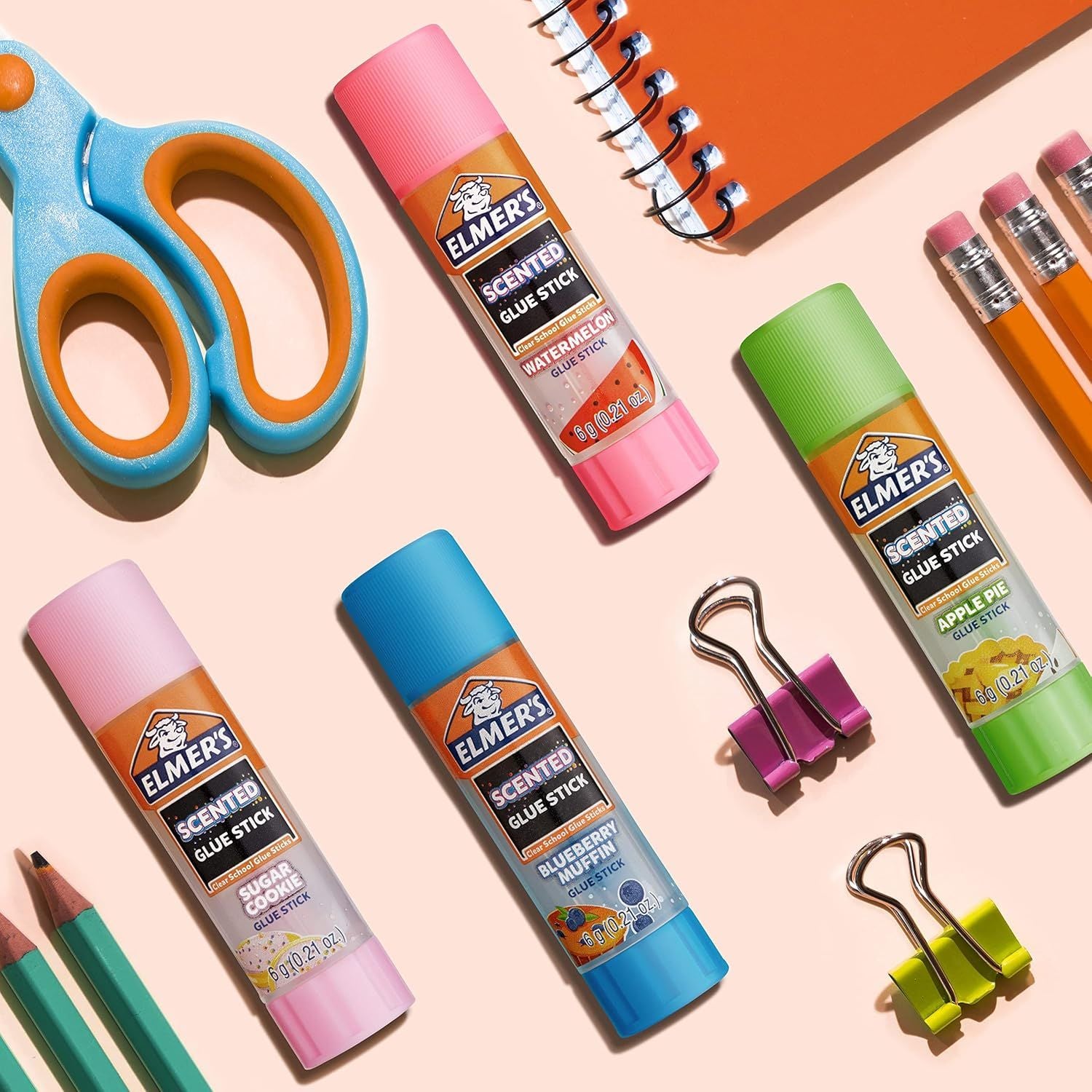 Scented Glue Sticks / 4 Barras de Pegamento Perfumadas Adhesivos / Pegamentos Elmer´s