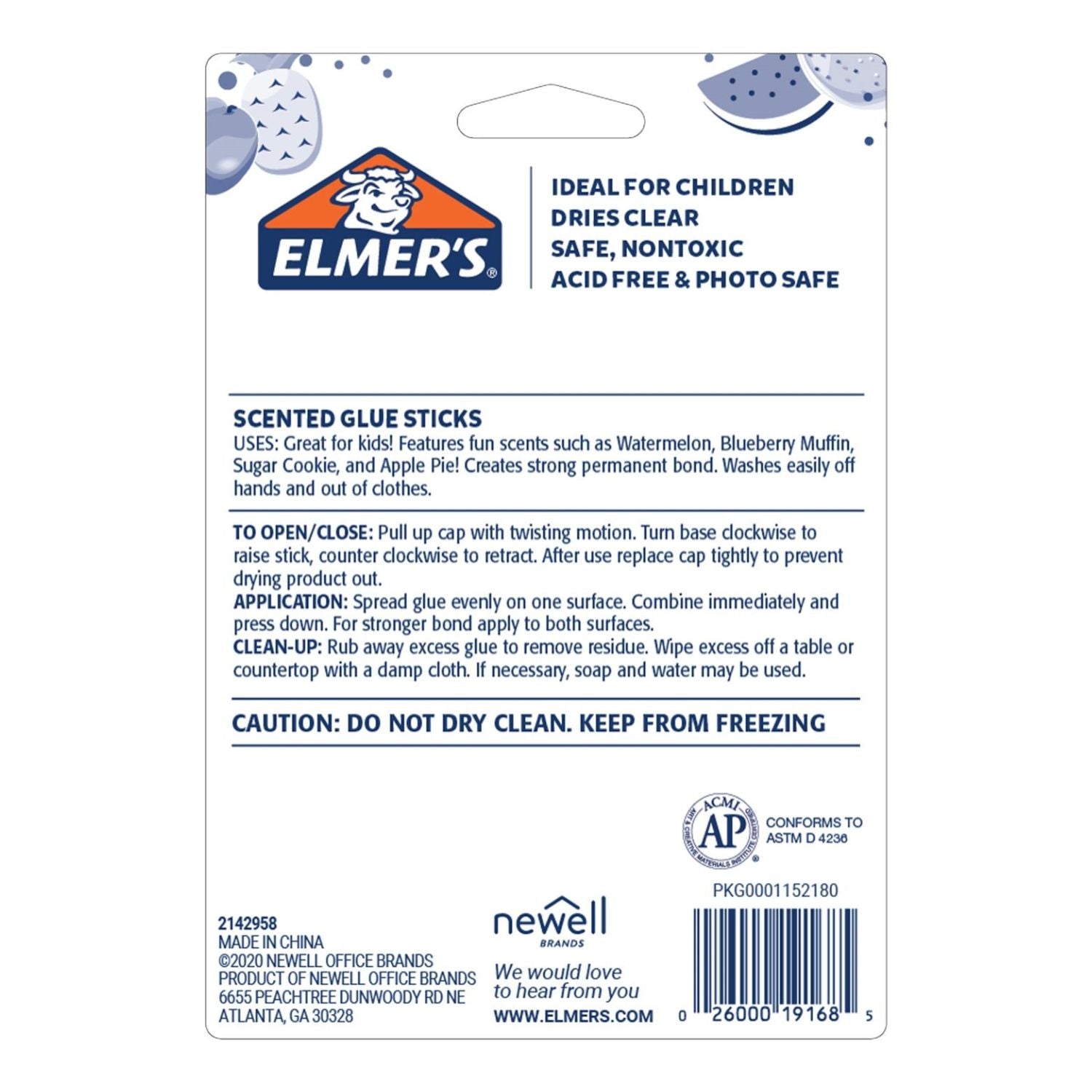 Scented Glue Sticks / 4 Barras de Pegamento Perfumadas Adhesivos / Pegamentos Elmer´s