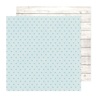 Blue Hearts, Hello Little Boy Double-Sided Cardstock / Cartulina Estampada Doble Cara 12" Papel, Hojas Sueltas American Crafts