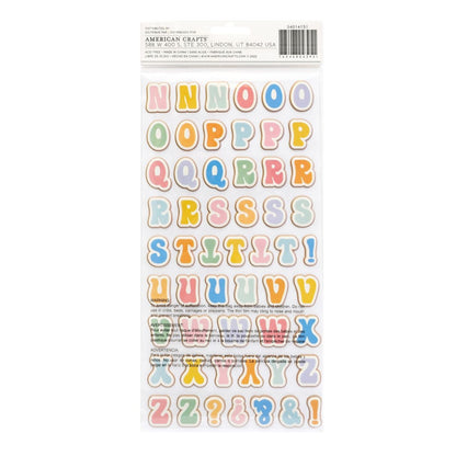 Thickers Groovy Alphabet Stickers / Calcomanias Esponjadas De Alfabeto Stickers American Crafts