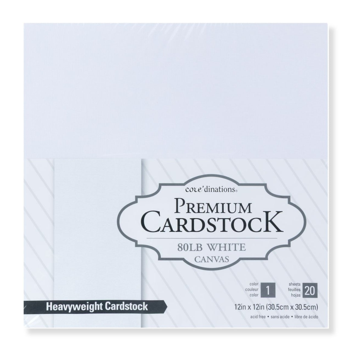 Value Pack Cardstock / Block de Cartulina Blanca Texturizada 12" Papel American Crafts