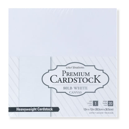 Value Pack Cardstock / Block de Cartulina Blanca Texturizada 12" Papel American Crafts