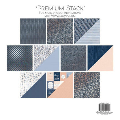 Indigo Kraft &amp; Rose Gold Paper Pad 12" / Block de Papel Indigo Papel DCWV