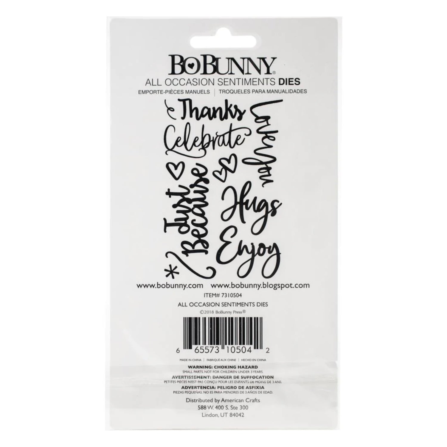 All Occasion Sentiments Dies / Suajes de Frases para Toda Ocasión Dados de Corte / Suajes / Troqueles BoBunny