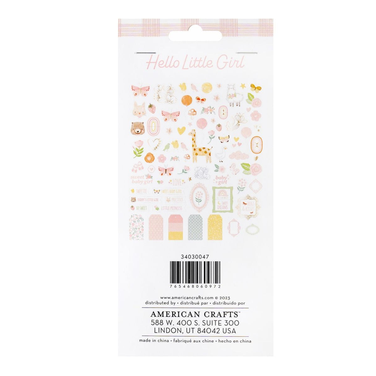 Hello Little Girl Ephemera Die-Cuts / Recortes Decorativos de Cartulina Adornos / Embellishments American Crafts