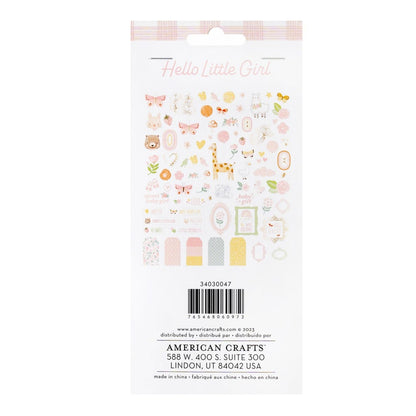 Hello Little Girl Ephemera Die-Cuts / Recortes Decorativos de Cartulina Adornos / Embellishments American Crafts