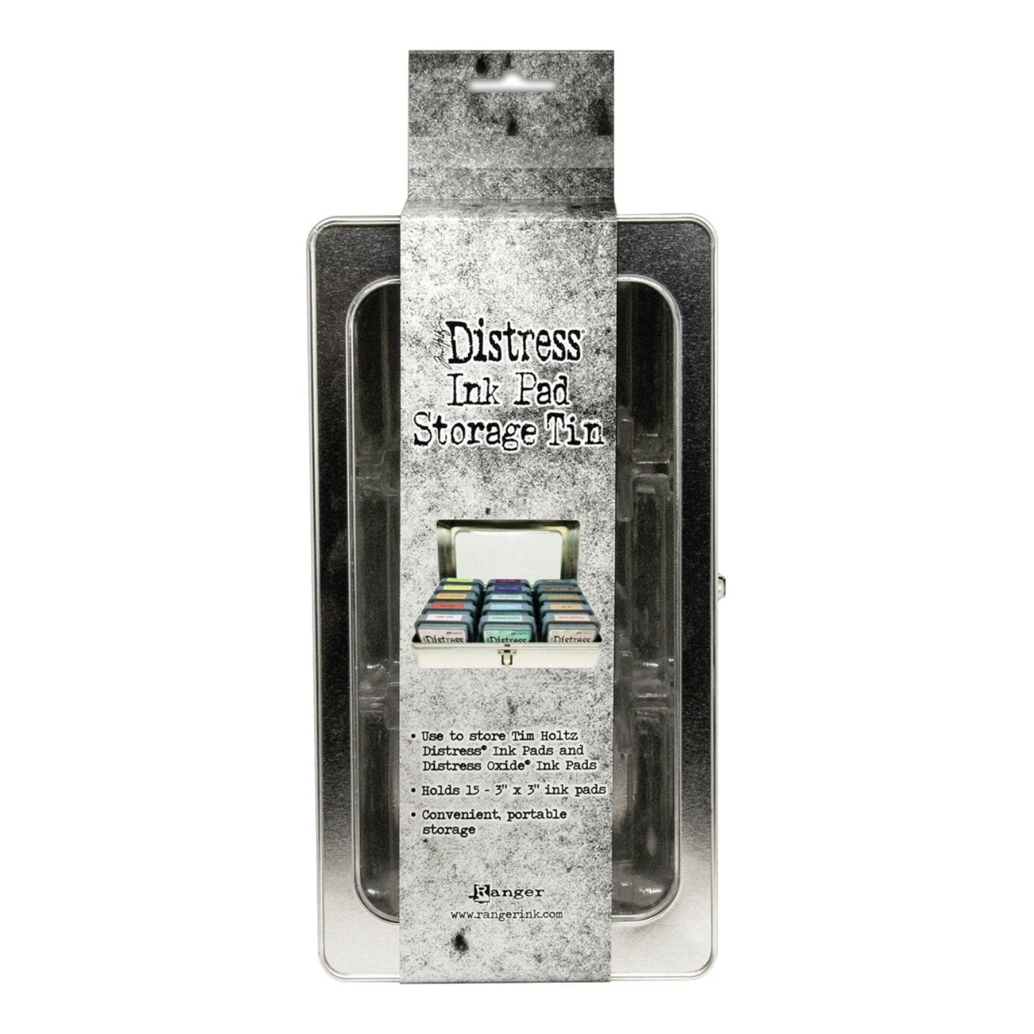 Tim Holtz Distress Ink Pad Tin / Organizador para Tintas Distress Almacenamiento y Organización Ranger