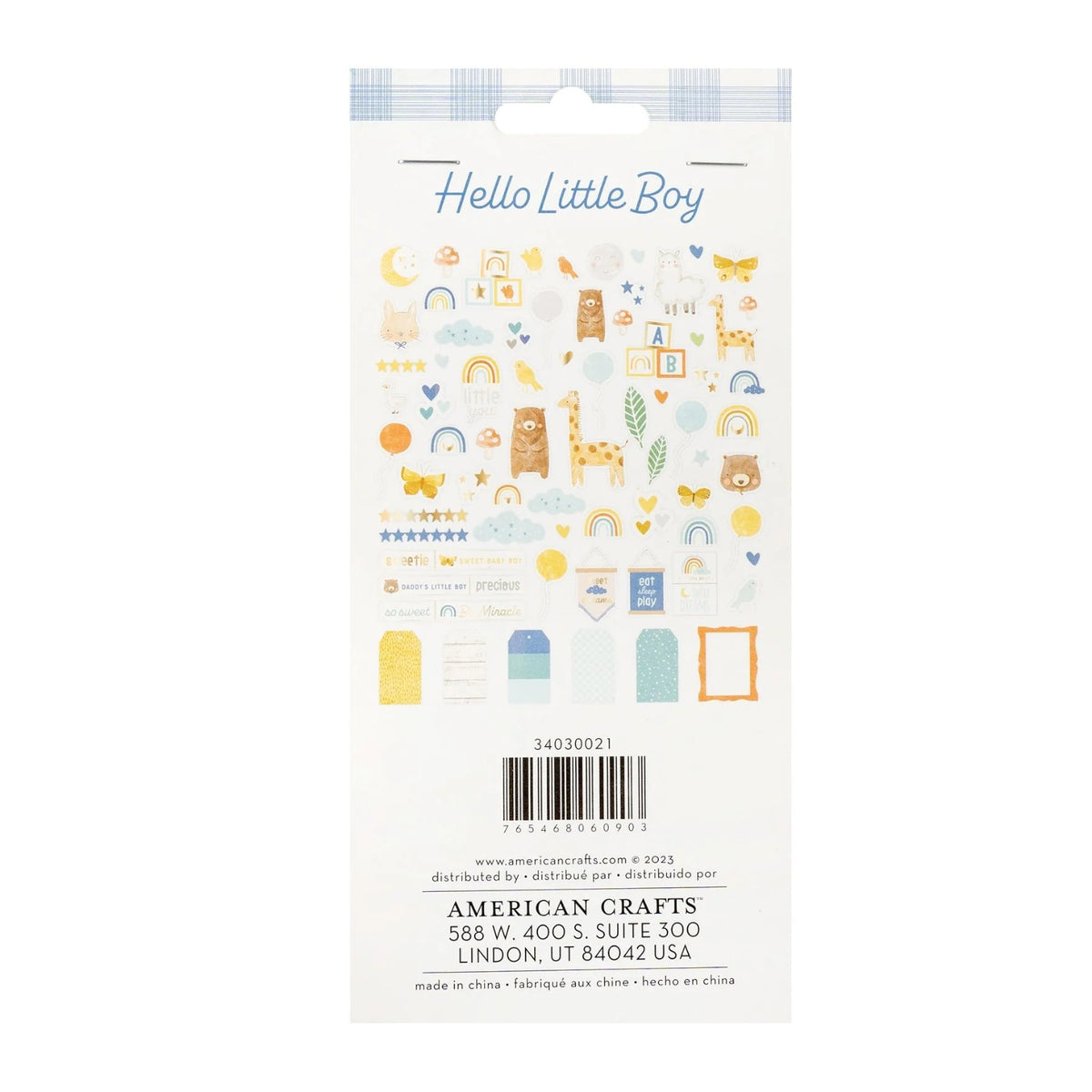 Hello Little Boy Ephemera Die-Cuts / Recortes Decorativos de Cartulina Adornos / Embellishments American Crafts