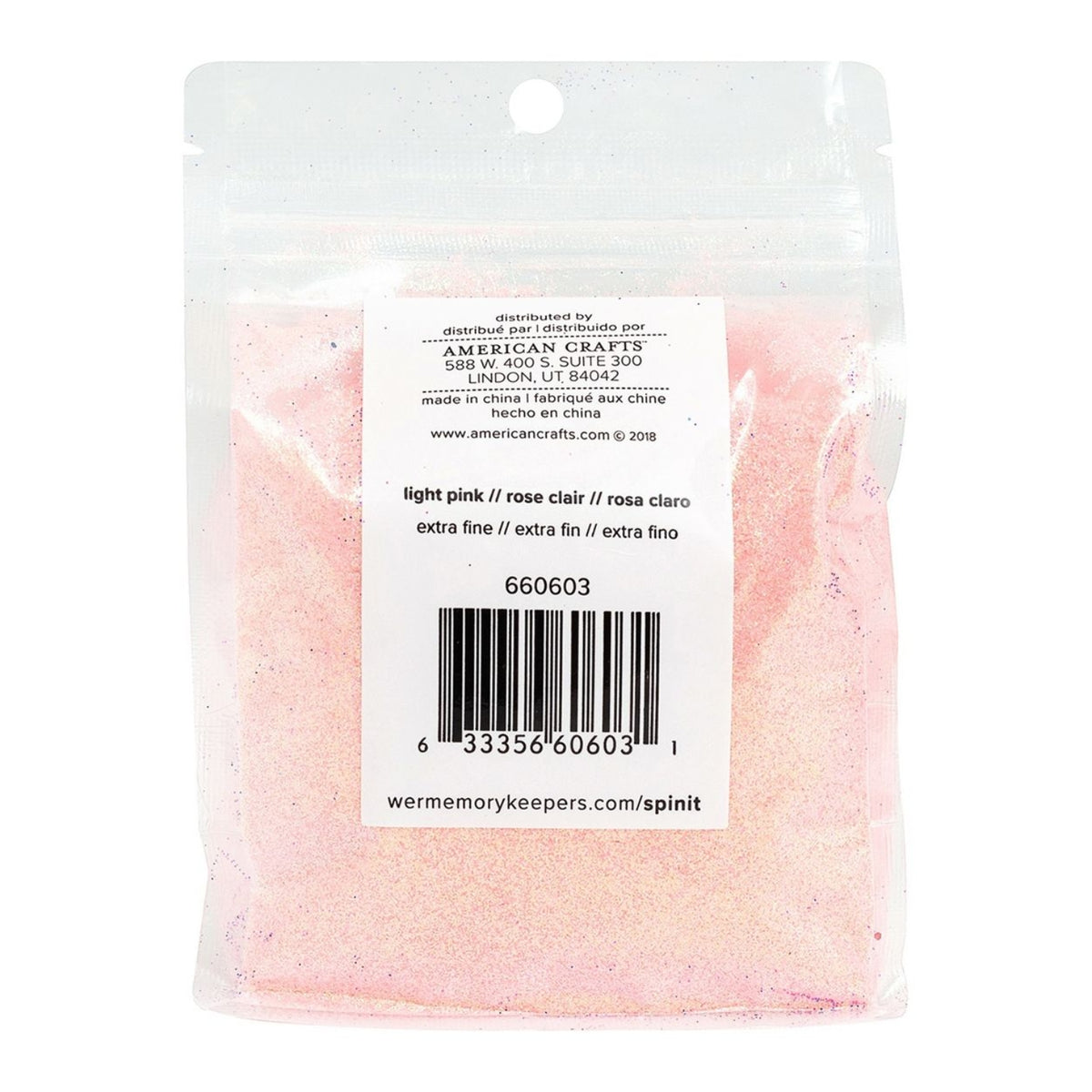 Spin It Extra Fine Glitter Light Pink / Diamantina Rosa Claro Extra Fina Adornos / Embellishments We R Memory Keepers