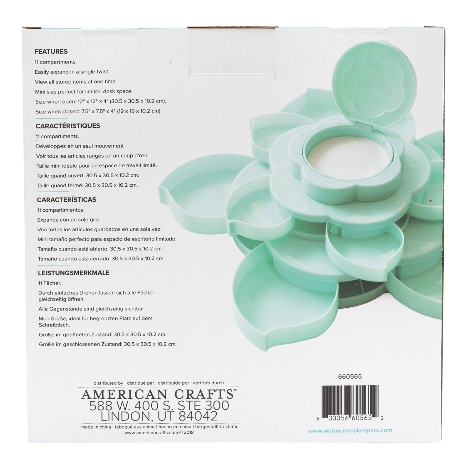 Mini Bloom Storage Mint / Organizador de Flor Mini Menta Almacenamiento y Organización We R Memory Keepers