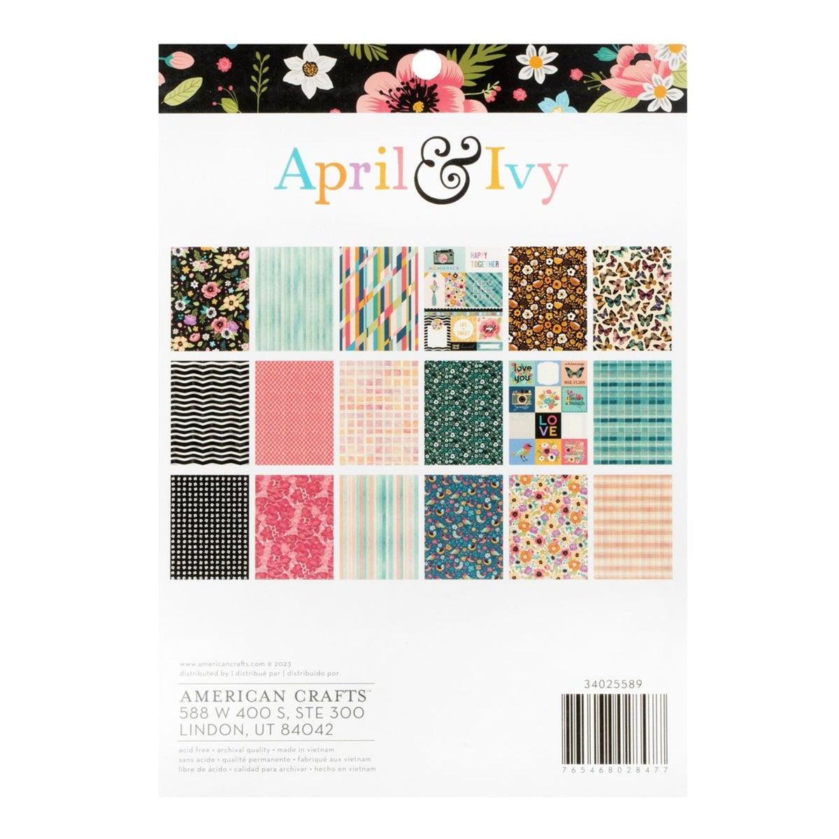 April &amp; Ivy Paper Pad 6" / Block de Papel Hiedra de Abril Papel American Crafts