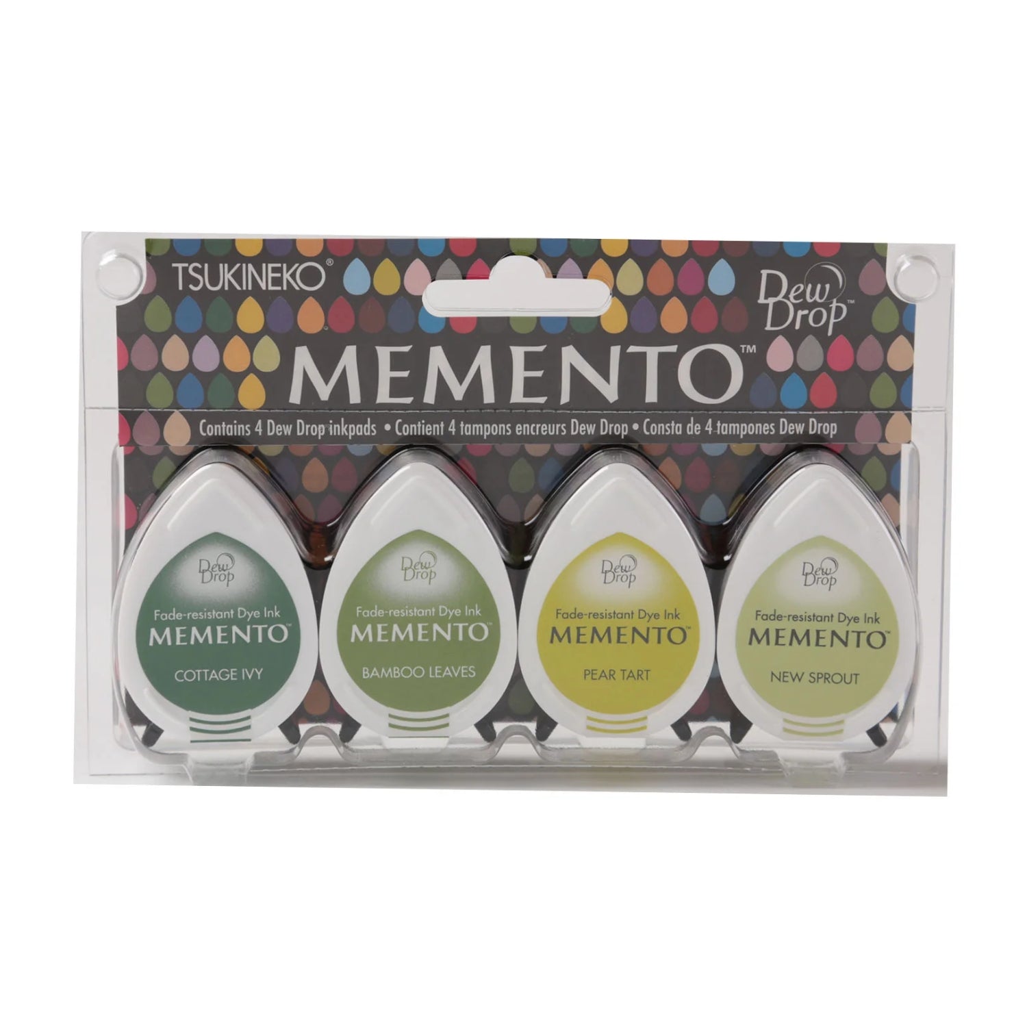 Memento Dew Drop Greenhouse / Paquete de 4 Tintas Memento Verdes Tintas TSUKINEKO