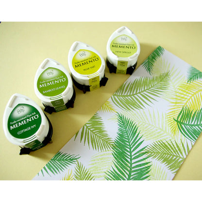 Memento Dew Drop Greenhouse / Paquete de 4 Tintas Memento Verdes Tintas TSUKINEKO