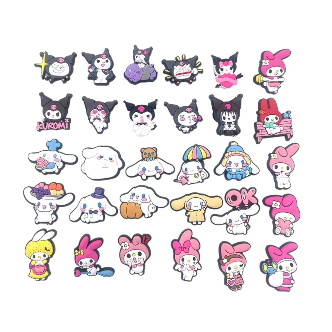 Charms Decorativos Hello Kitty Y Amigos Con Sujetadores De Colores