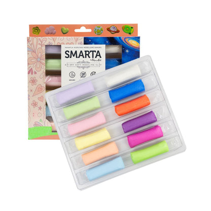 Set Air Dry Modeling Clay / Set Arcilla Para Modelar 12 Colores Modelado Smarta