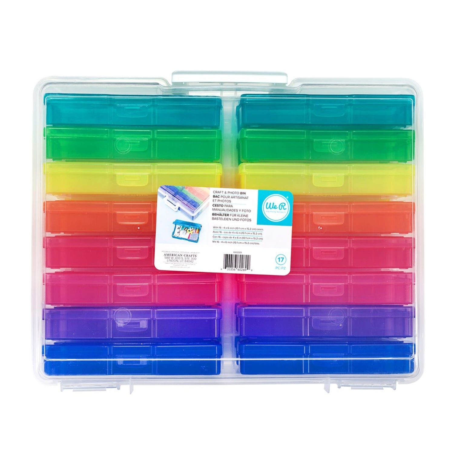 EA Translucent Plastic Storage / Organizador de Plástico con 16 Cajitas