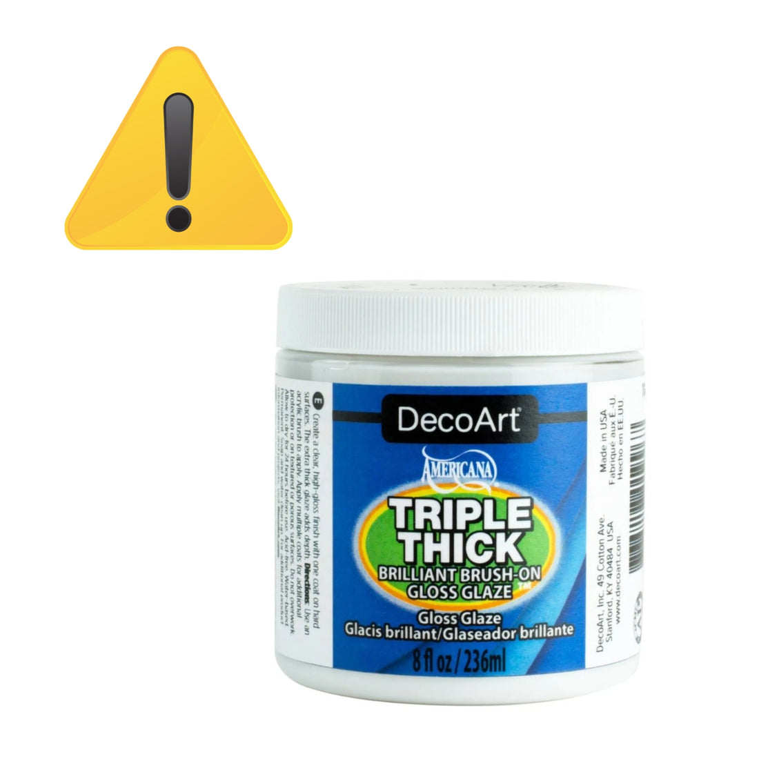 EA Triple Thick Brilliant Brush-On Gloss Glaze 236 ml / Barniz Vitrificante Vitral DecoArt