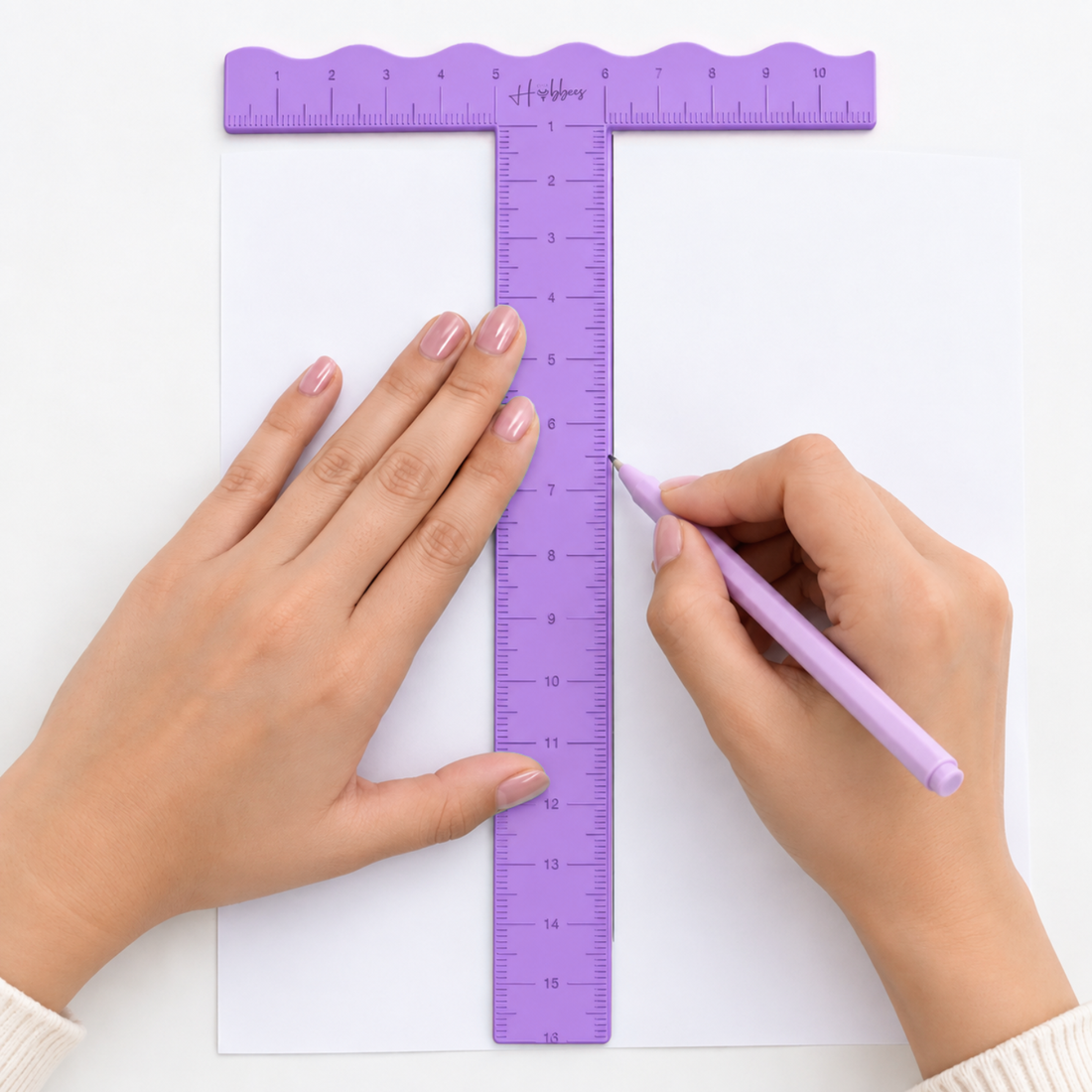 Regla "T" 15cm Lila Encuadernacion Hobbees