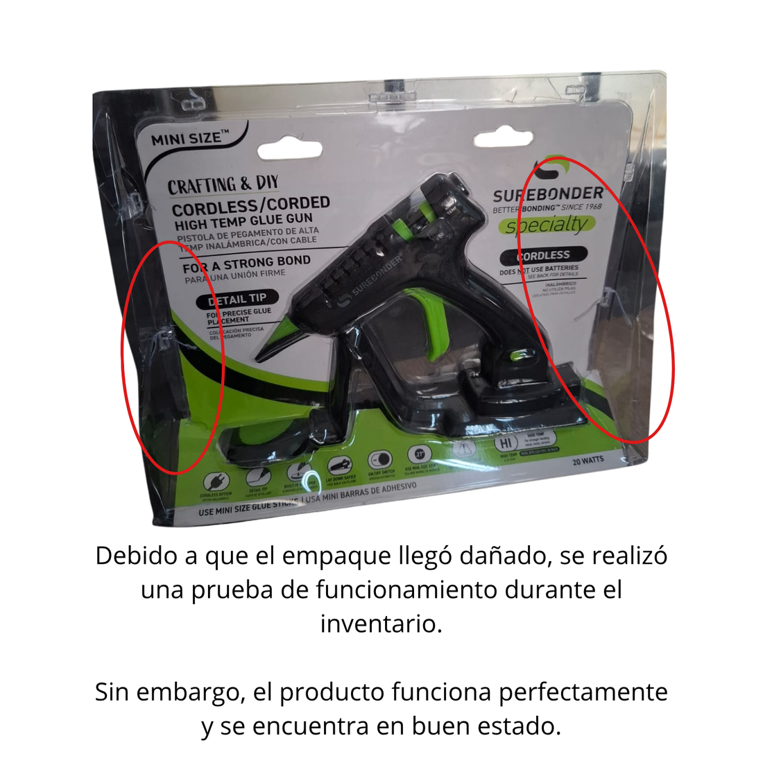 EA Cordless High Temp Glue Gun / Pistola de Silicón de Alta Temperatura Adhesivos / Pegamentos SureBonder