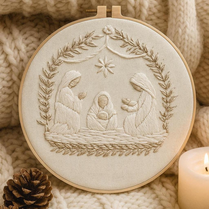 Kit Bordado Christmas Embroidery Kit 20cm Costura Dowdell