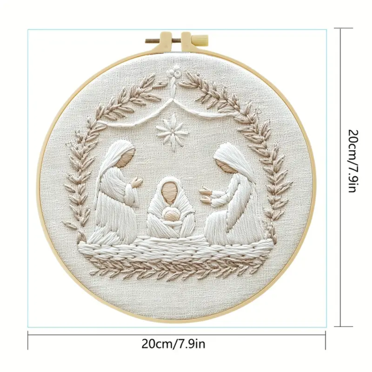 Kit Bordado Christmas Embroidery Kit 20cm Costura Dowdell