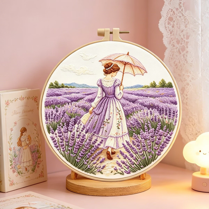 Kit Bordado Lavender Girl Embroidery Kit 20cm Costura Dowdell