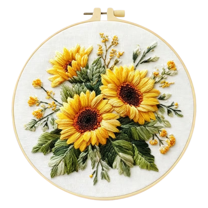 Kit Bordado Sunflowers Embroidery Kit 20cm