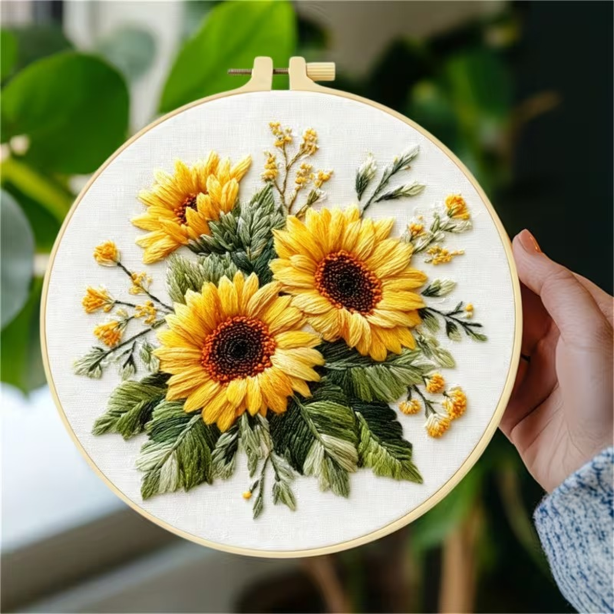 Kit Bordado Sunflowers Embroidery Kit 20cm
