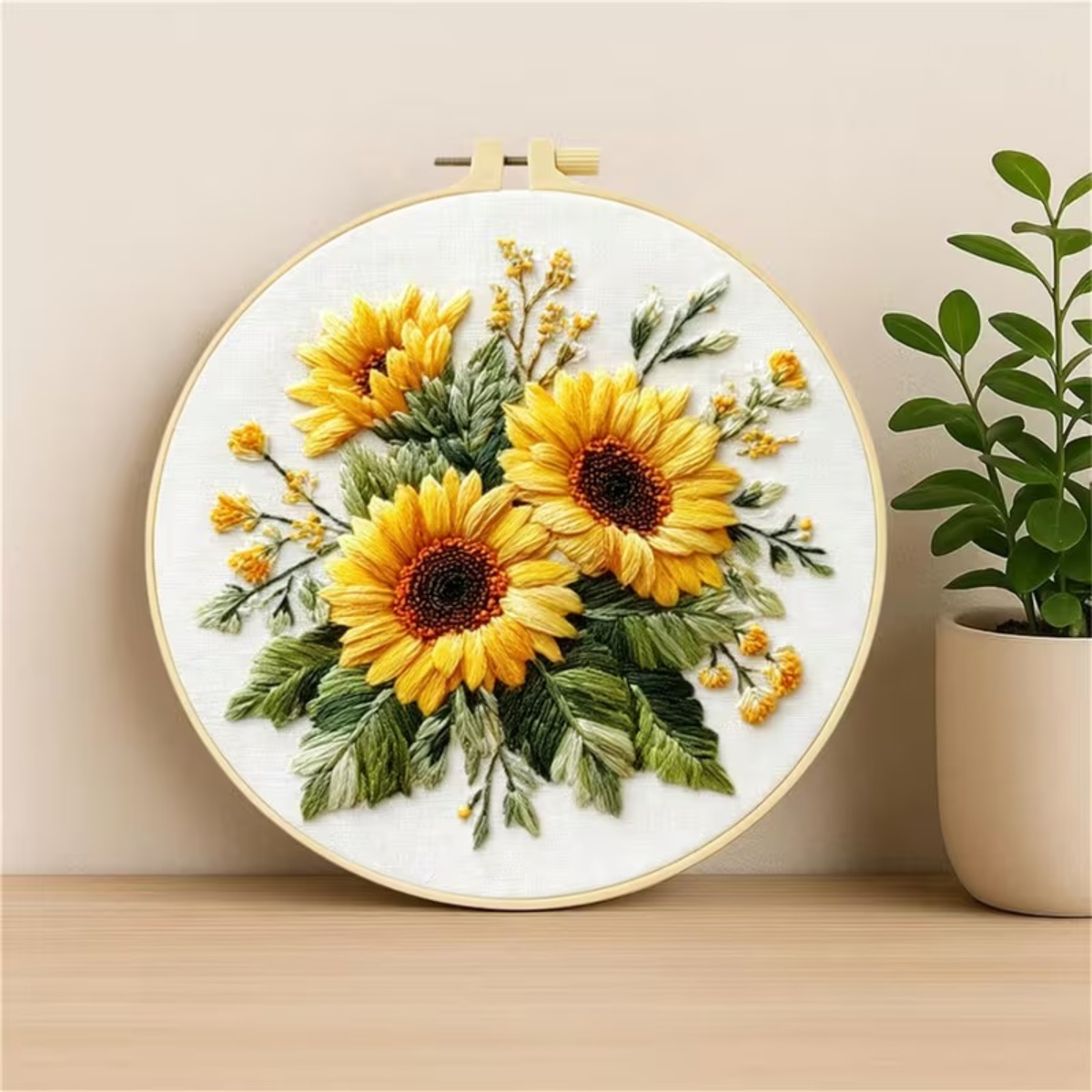 Kit Bordado Sunflowers Embroidery Kit 20cm