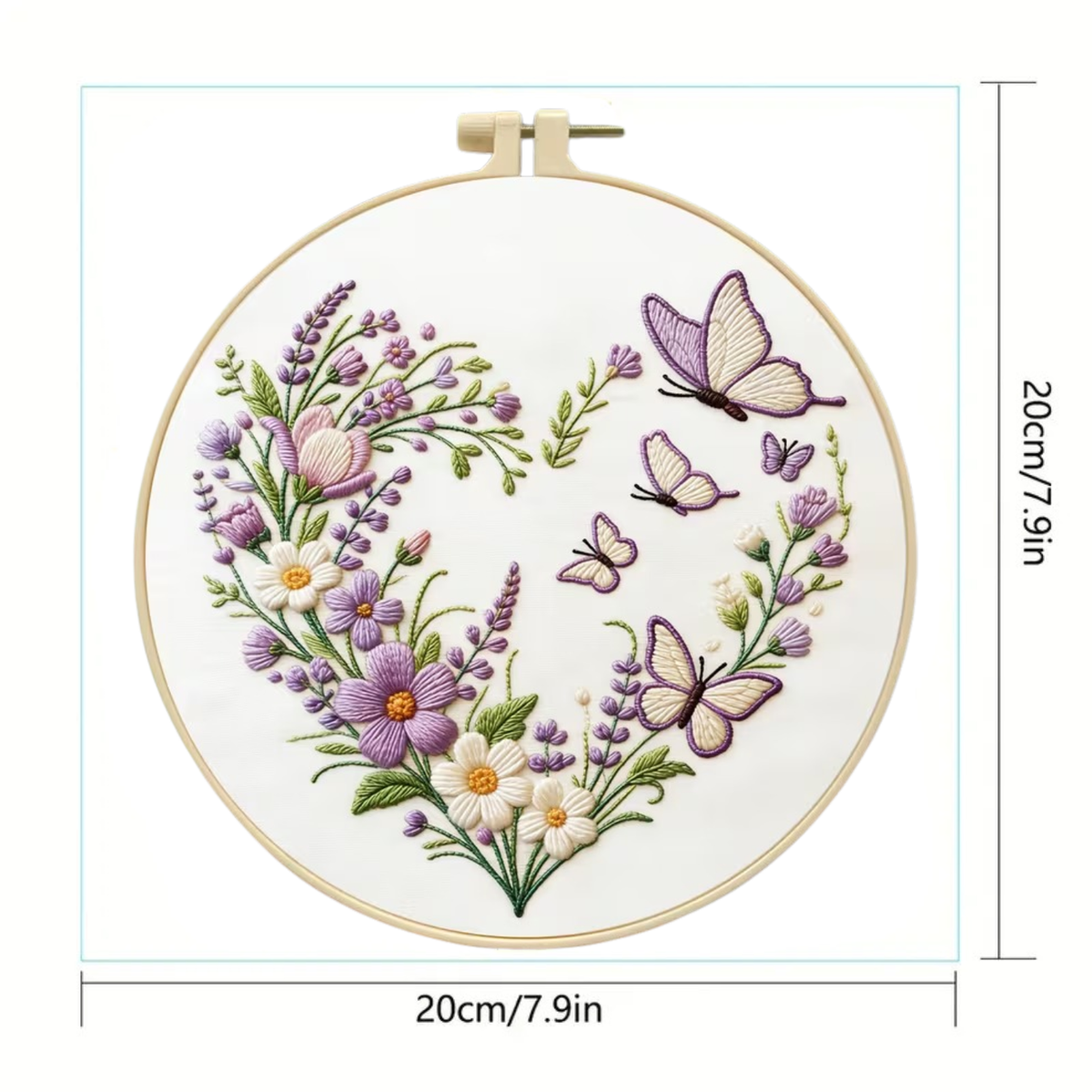 Kit Bordado Floral Heart Embroidery Kit 20cm