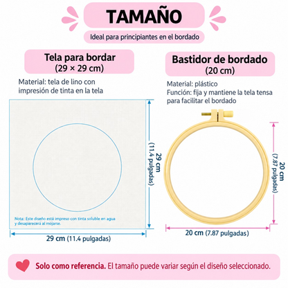 Kit Bordado Floral Heart Embroidery Kit 20cm