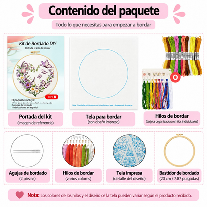 Kit Bordado Floral Heart Embroidery Kit 20cm