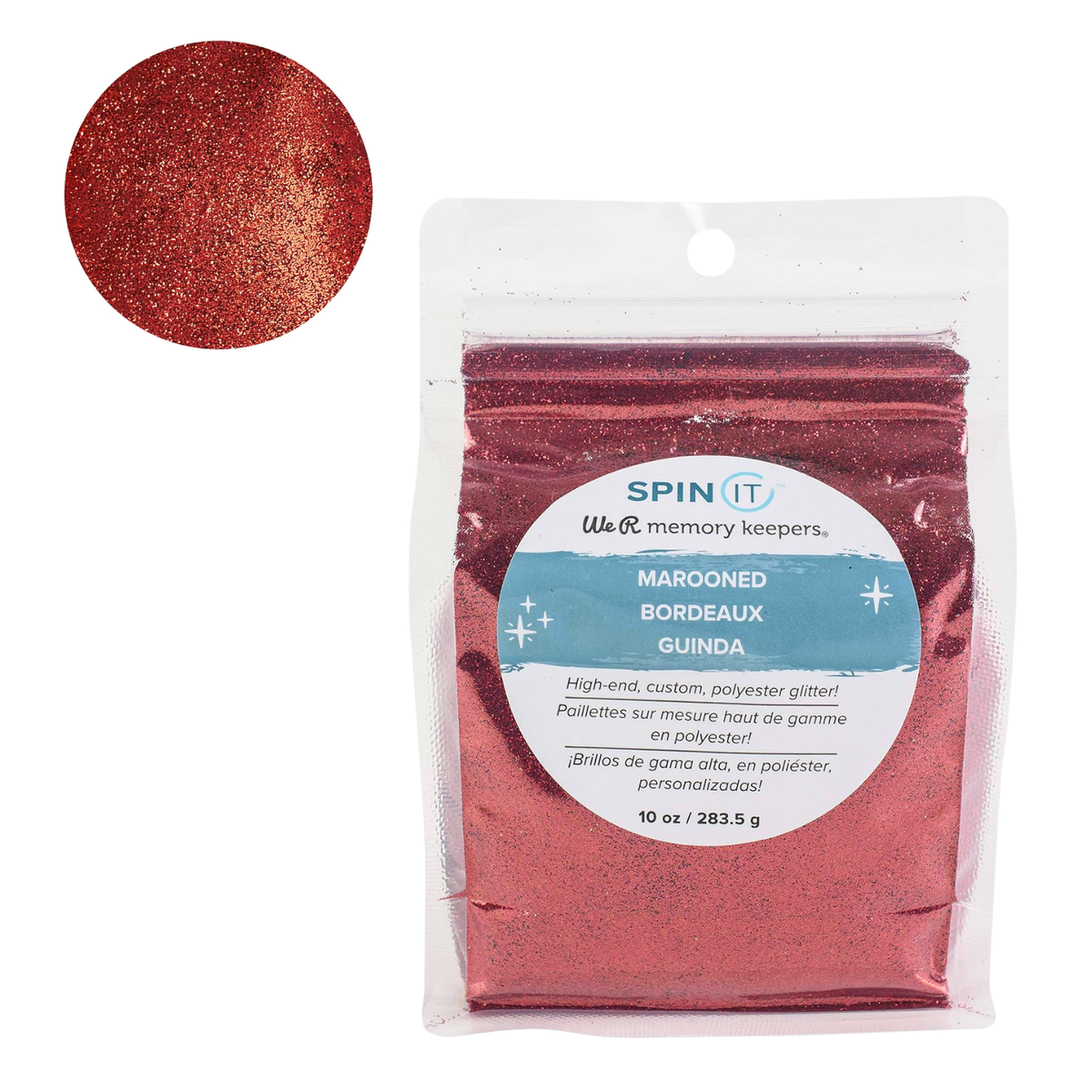 Spin It Glitter Marooned / Diamantina Guinda Extra Fina Adornos / Embellishments We R Memory Keepers