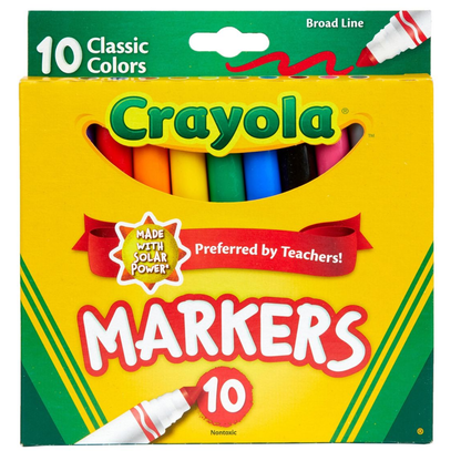Broad Line Markers / 10 Marcadores Punta Gruesa Marcadores &amp; Plumones Crayola