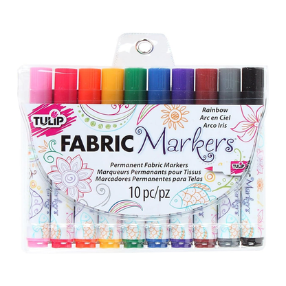 Permanent Fabric Markers / 10 Marcadores de Tela Punta de Pincel