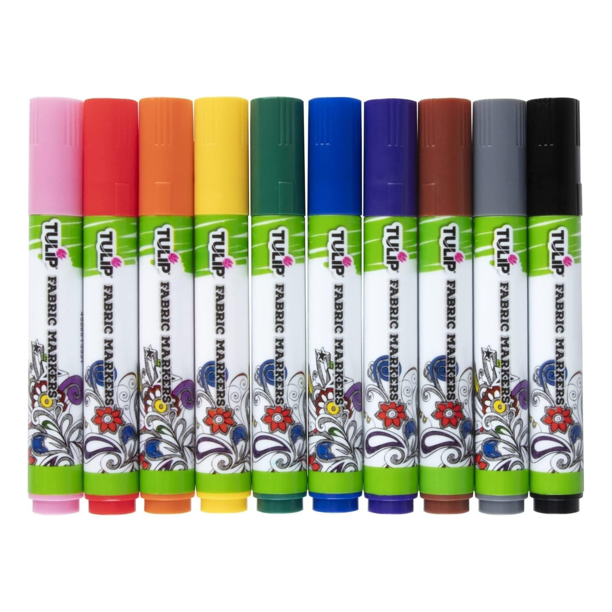 Permanent Fabric Markers / 10 Marcadores de Tela Punta de Pincel