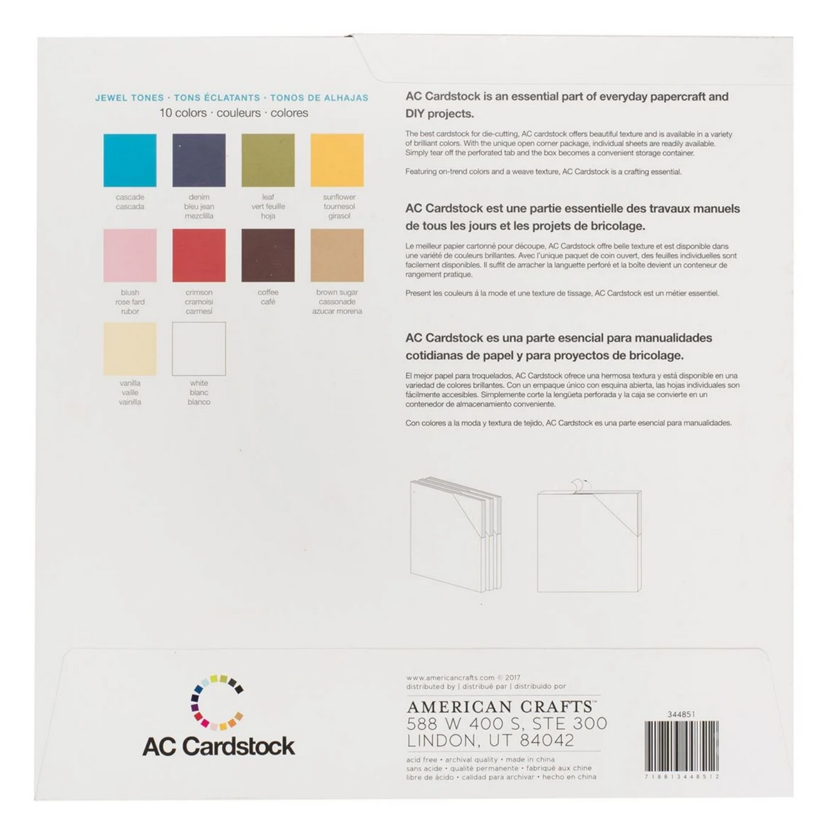 Smooth Cardstock Jewel Tone / Hojas Cartulina Colores Joya 12"