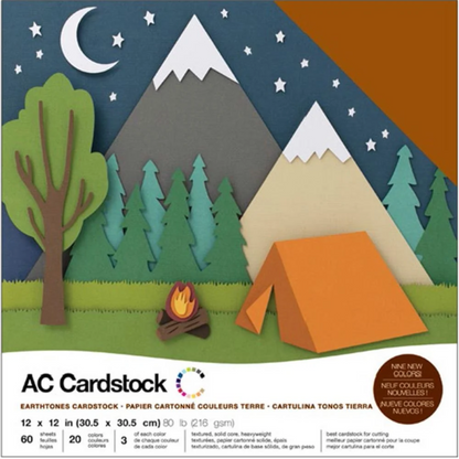 Variety Cardstock Earthtones / Hojas Cartulina Colores Tierra 12" hojas American Crafts