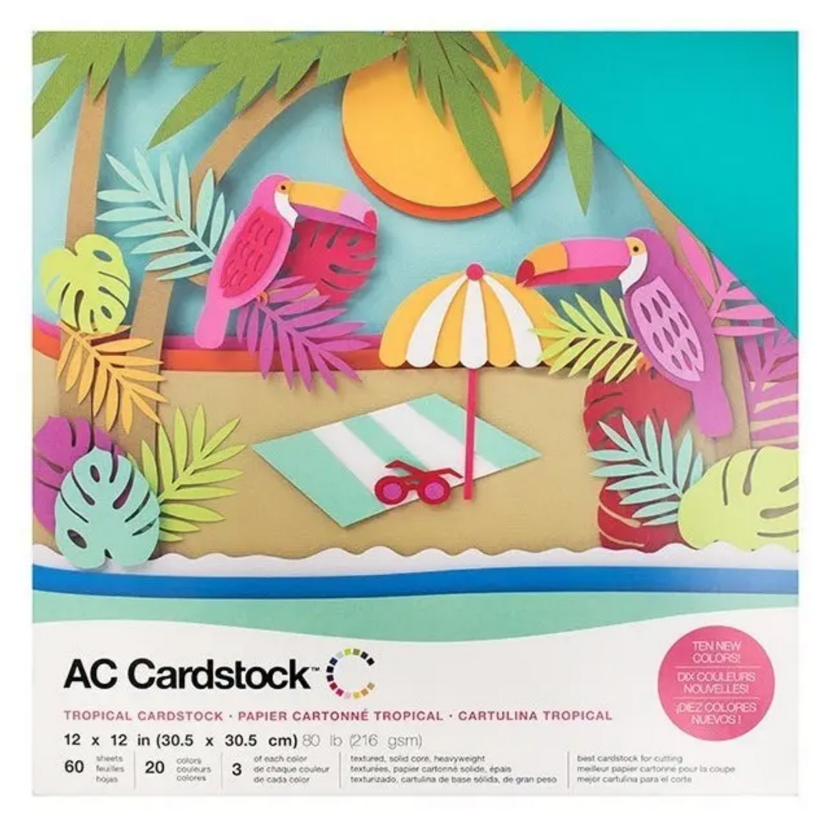 Variety Cardstock Tropical / Hojas Cartulina Colores Tropical 12" hojas American Crafts