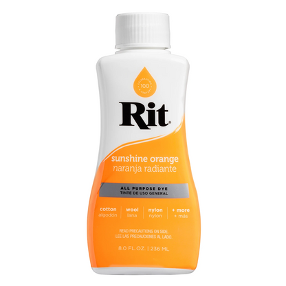 Rit Dye Liquid Sunshine Orange / Líquido para Teñir Naranja Radiante Pintura para Tela Rit