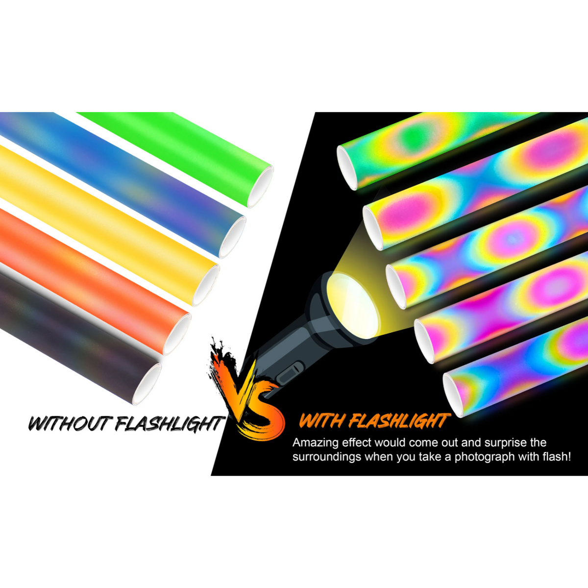 Rainbow Yellow Reflective Adhesive Vinyl / Vinil Amarillo Arcoíris Reflectante Viniles Teckwrap