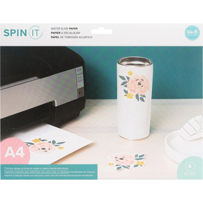 Spin It Water Slide Paper / Papel Transferible A4