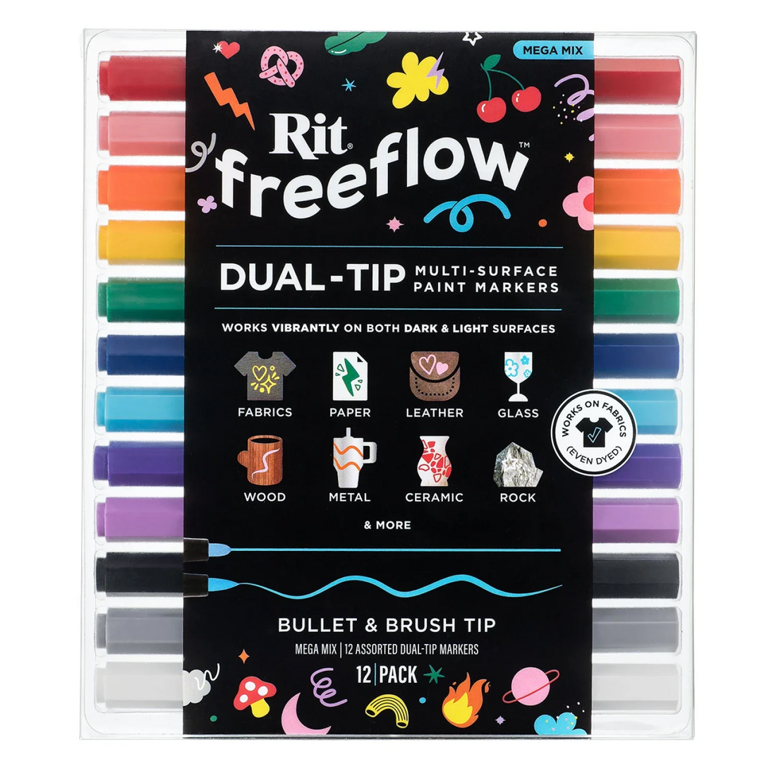 FreeFlow Markers Set 12pk / Marcadores para Tela 12 Colores